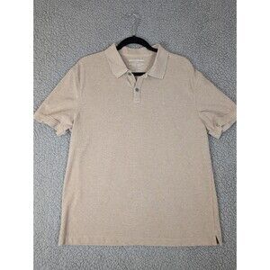 Banana Republic Mens Performance Pique Polo Shirt Brown Heather Size Large
